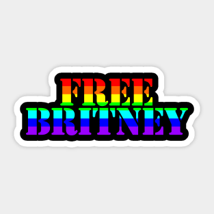 Free Britney Typography Bright Rainbow Text Sticker